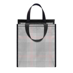 Grey Prince of Wales Check Print Insulated Lunch Tote