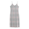 Grey Prince of Wales Check Print Jersey Midi Cami Dress