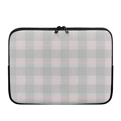 Grey Prince of Wales Check Print Laptop Sleeve