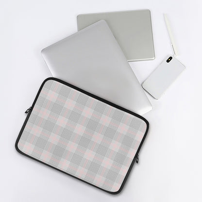 Grey Prince of Wales Check Print Laptop Sleeve