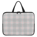 Grey Prince of Wales Check Print Laptop Sleeve With Handle