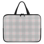 Grey Prince of Wales Check Print Laptop Sleeve With Handle