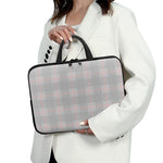 Grey Prince of Wales Check Print Laptop Sleeve With Handle