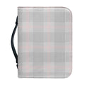 Grey Prince of Wales Check Print Leather Bible Cover