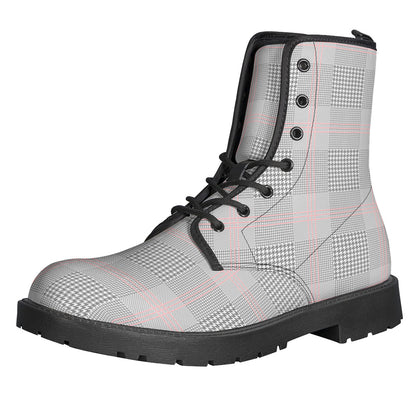 Grey Prince of Wales Check Print Backpack