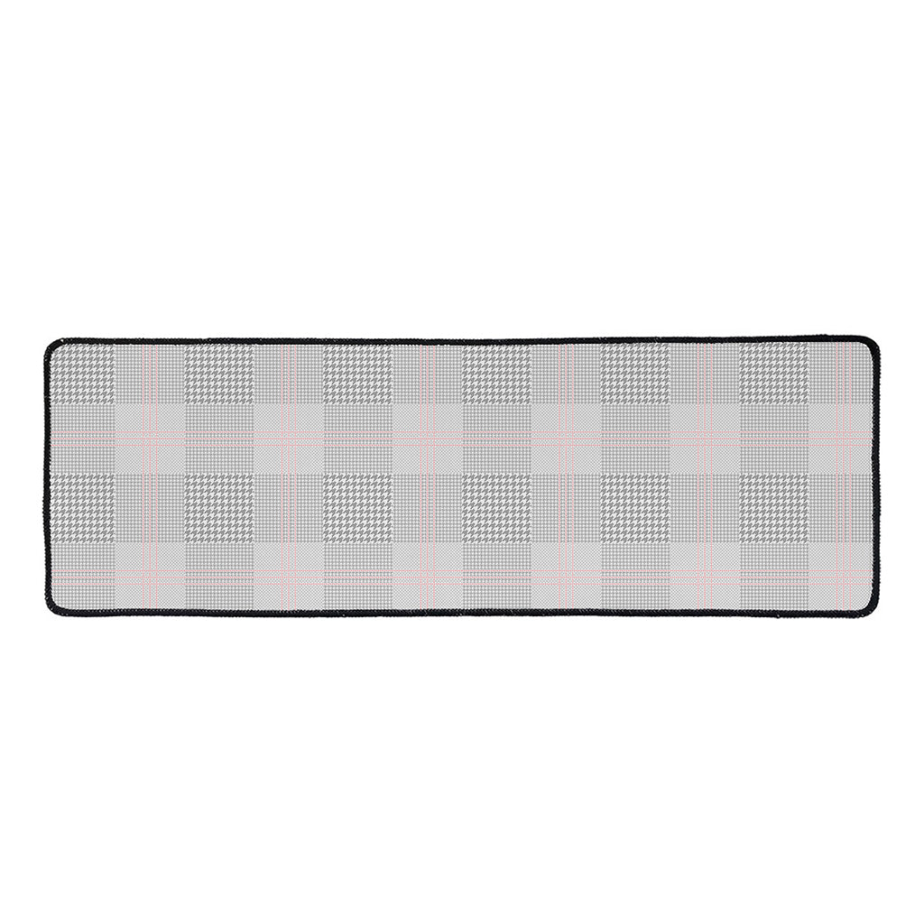 Grey Prince of Wales Check Print Long Kitchen Mat
