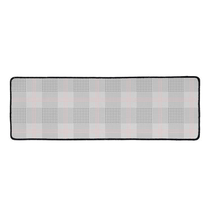 Grey Prince of Wales Check Print Long Kitchen Mat