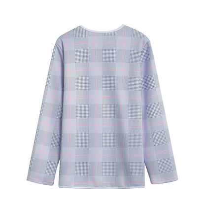 Grey Prince of Wales Check Print Long Sleeve Short Coat