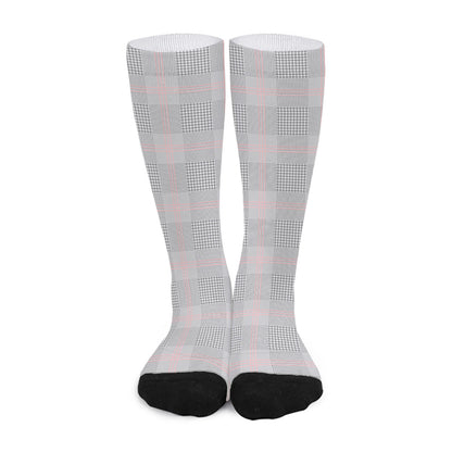 Grey Prince of Wales Check Print Long Socks
