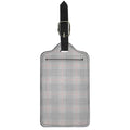 Grey Prince of Wales Check Print Luggage Tag