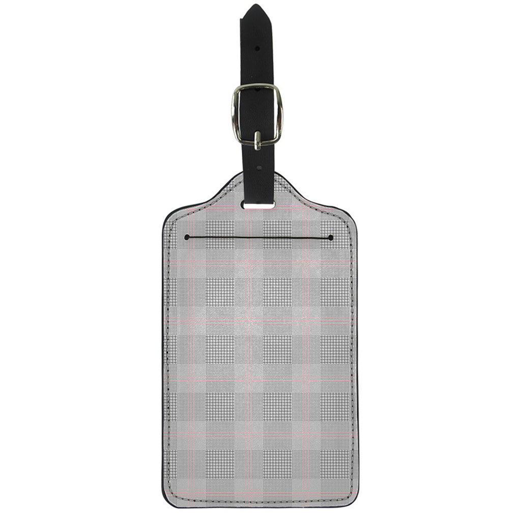 Grey Prince of Wales Check Print Luggage Tag