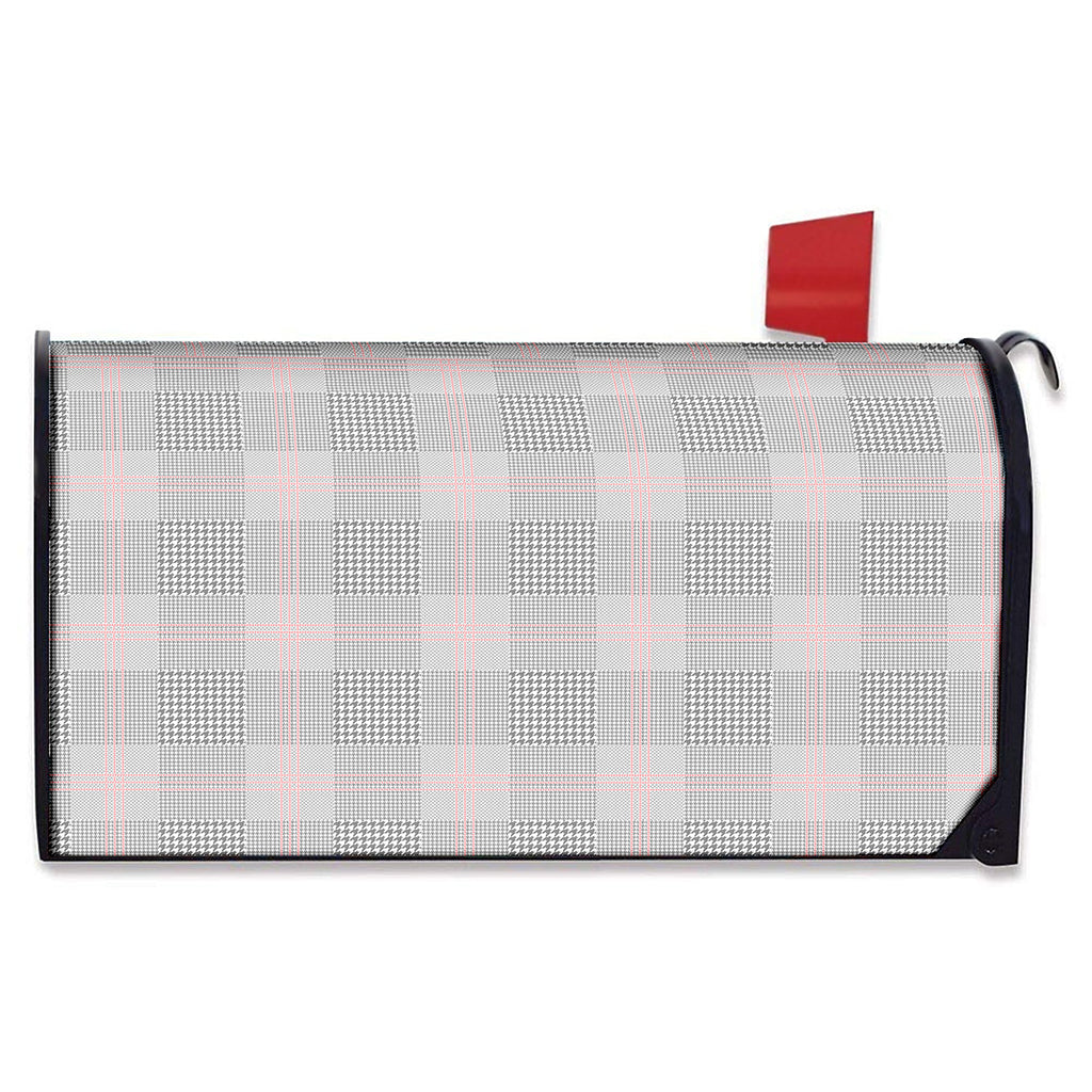 Grey Prince of Wales Check Print Mailbox Cover