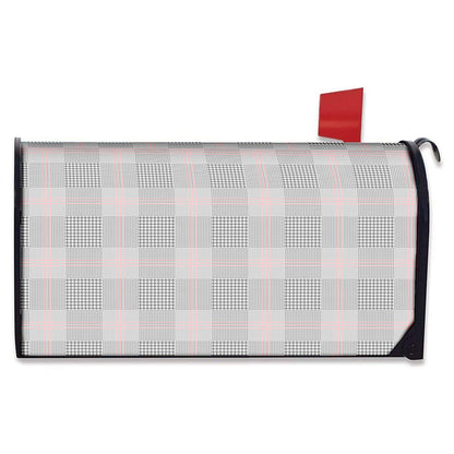 Grey Prince of Wales Check Print Mailbox Cover