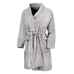 Grey Prince of Wales Check Print Men's Bathrobe