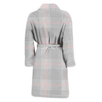 Grey Prince of Wales Check Print Men's Bathrobe