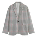 Grey Prince of Wales Check Print Men's Blazer