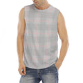 Grey Prince of Wales Check Print Men's Fitness Tank Top