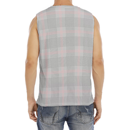 Grey Prince of Wales Check Print Men's Fitness Tank Top