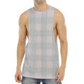 Grey Prince of Wales Check Print Men's Muscle Tank Top