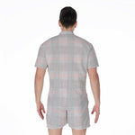 Grey Prince of Wales Check Print Men's Rompers