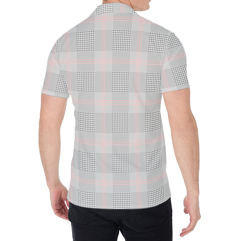 Grey Prince of Wales Check Print Men's Shirt