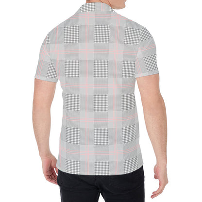 Grey Prince of Wales Check Print Men's Shirt