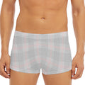 Grey Prince of Wales Check Print Men's Short Boxer Briefs