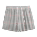 Grey Prince of Wales Check Print Mesh Shorts