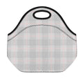 Grey Prince of Wales Check Print Neoprene Lunch Bag