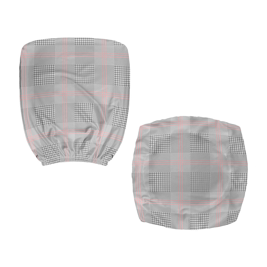 Grey Prince of Wales Check Print Office Chair Cover