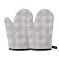 Grey Prince of Wales Check Print Oven Mitts
