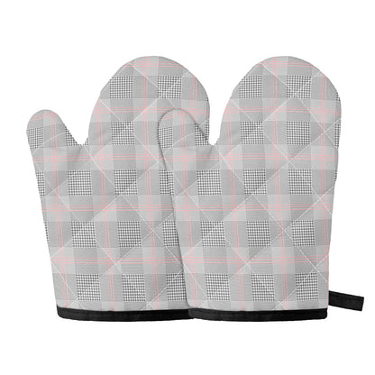 Grey Prince of Wales Check Print Oven Mitts