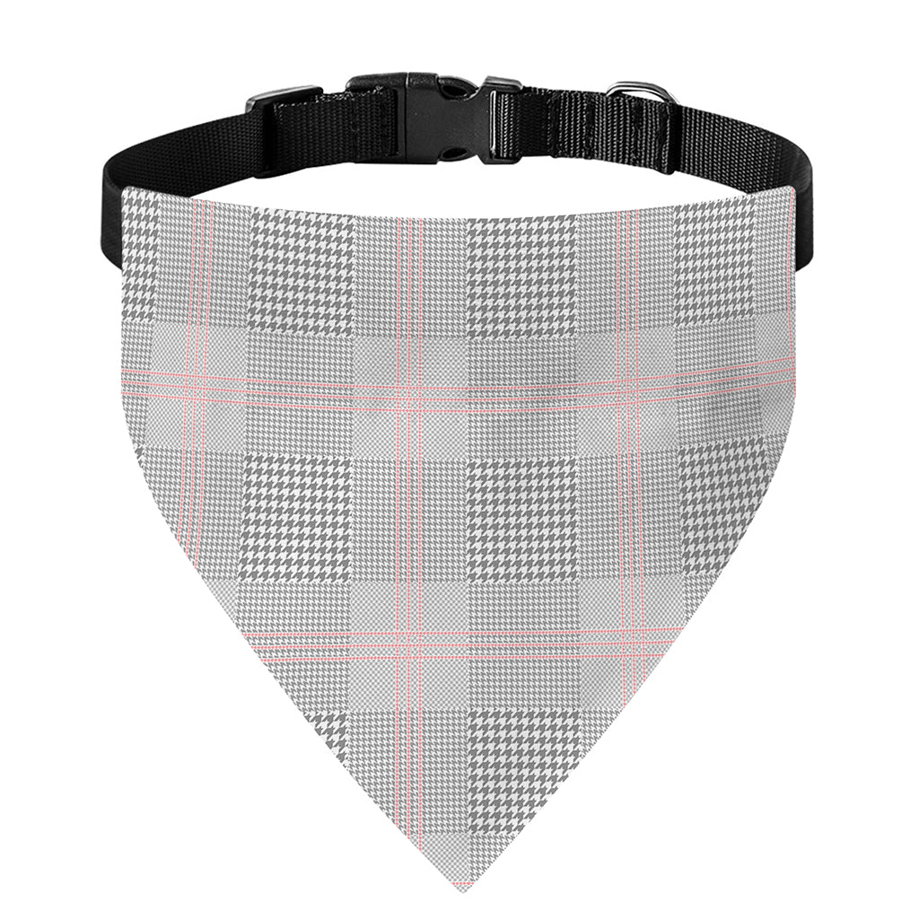 Grey Prince of Wales Check Print Over The Collar Dog Bandana