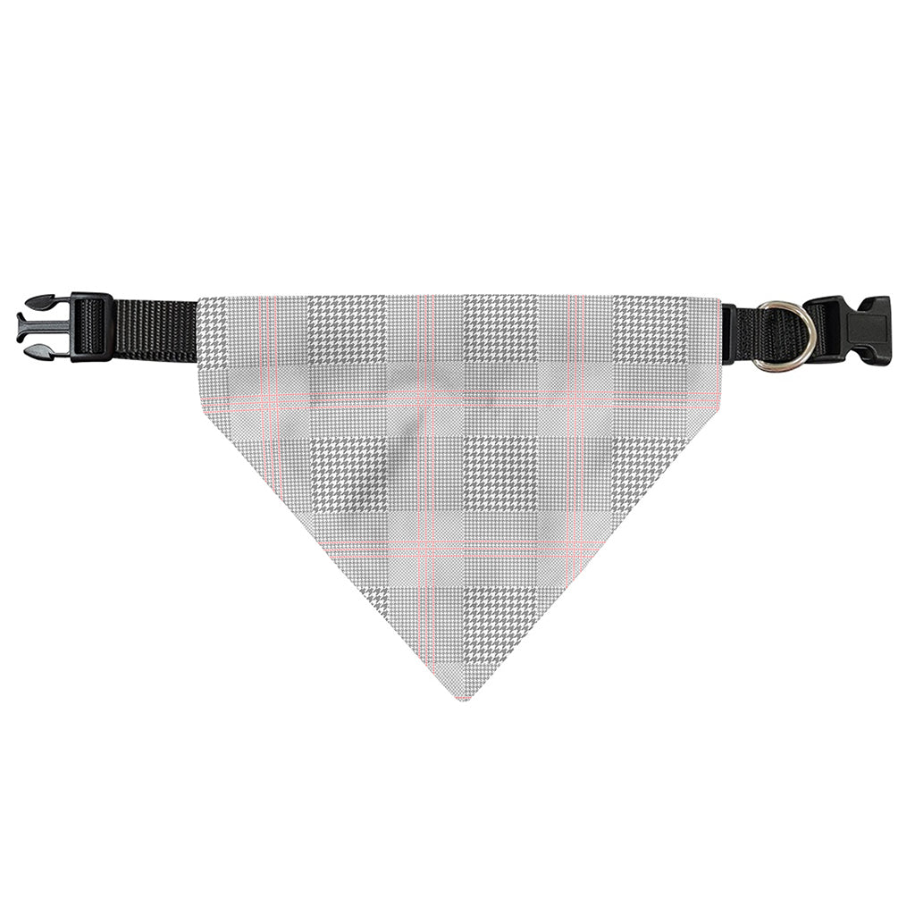 Grey Prince of Wales Check Print Over The Collar Dog Bandana