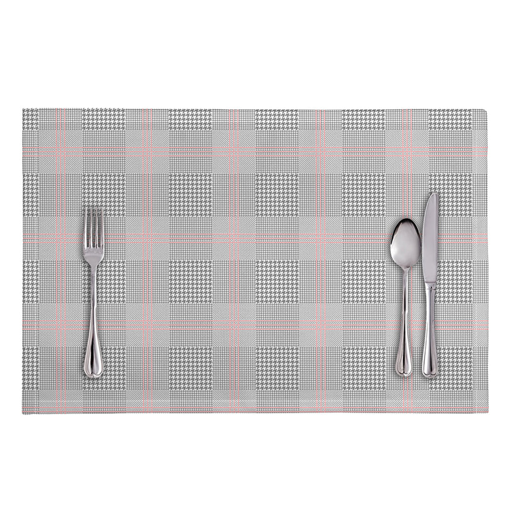 Grey Prince of Wales Check Print Placemat