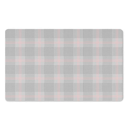 Grey Prince of Wales Check Print Polyester Doormat
