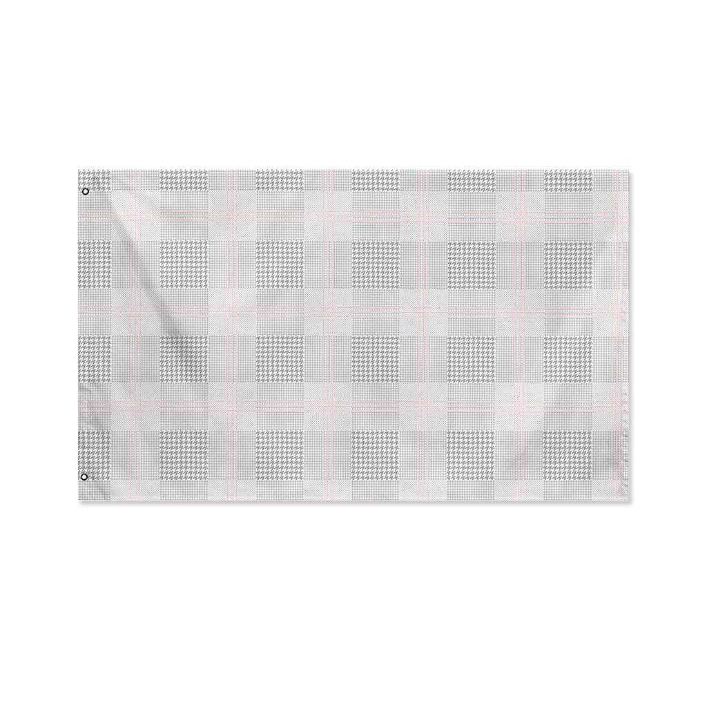 Grey Prince of Wales Check Print Polyester Flag