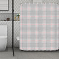 Grey Prince of Wales Check Print Polyester Shower Curtain