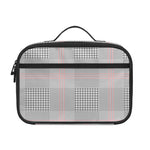 Grey Prince of Wales Check Print Portable Lunch Bag