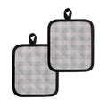 Grey Prince of Wales Check Print Pot Holders