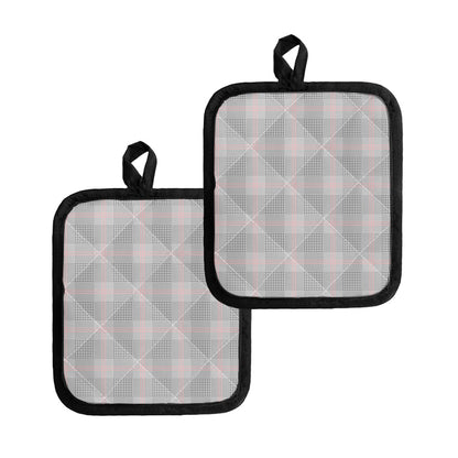 Grey Prince of Wales Check Print Pot Holders