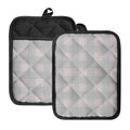 Grey Prince of Wales Check Print Pot Holders With Pocket