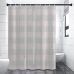 Grey Prince of Wales Check Print Premium Shower Curtain
