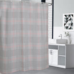 Grey Prince of Wales Check Print Premium Shower Curtain