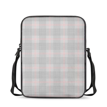 Grey Prince of Wales Check Print Rectangular Crossbody Bag