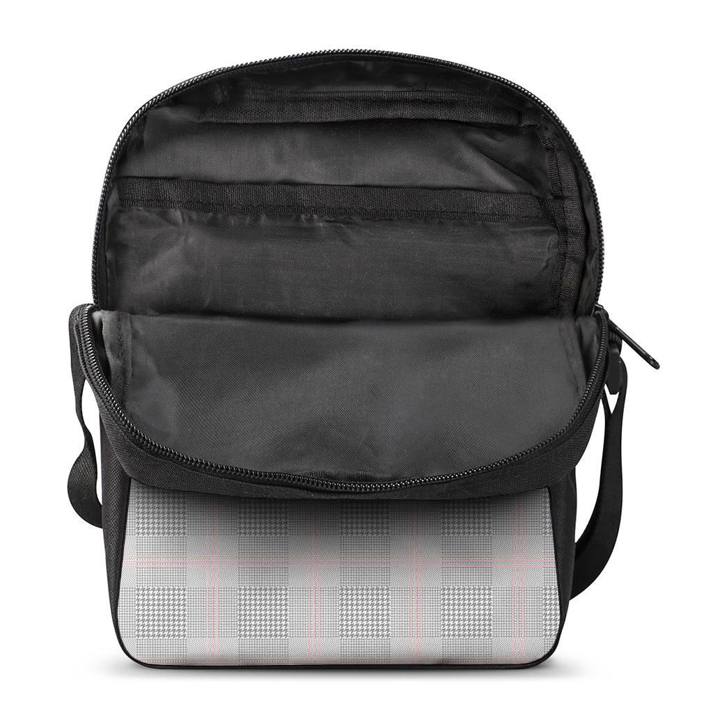 Grey Prince of Wales Check Print Rectangular Crossbody Bag