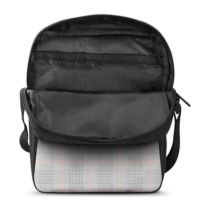 Grey Prince of Wales Check Print Rectangular Crossbody Bag