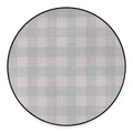 Grey Prince of Wales Check Print Round Floor Mat