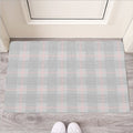 Grey Prince of Wales Check Print Rubber Doormat