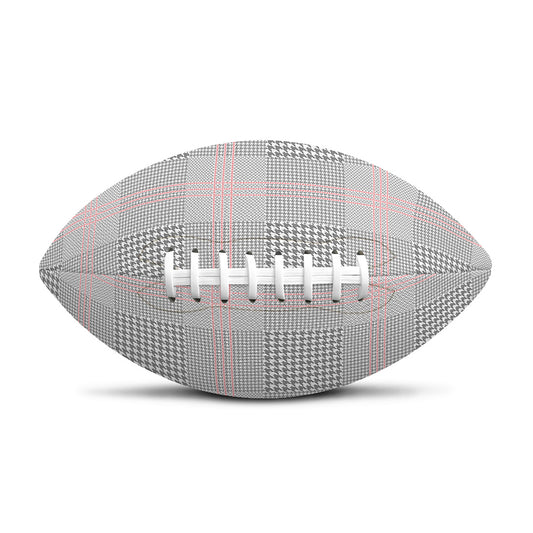 Grey Prince of Wales Check Print Rugby Ball